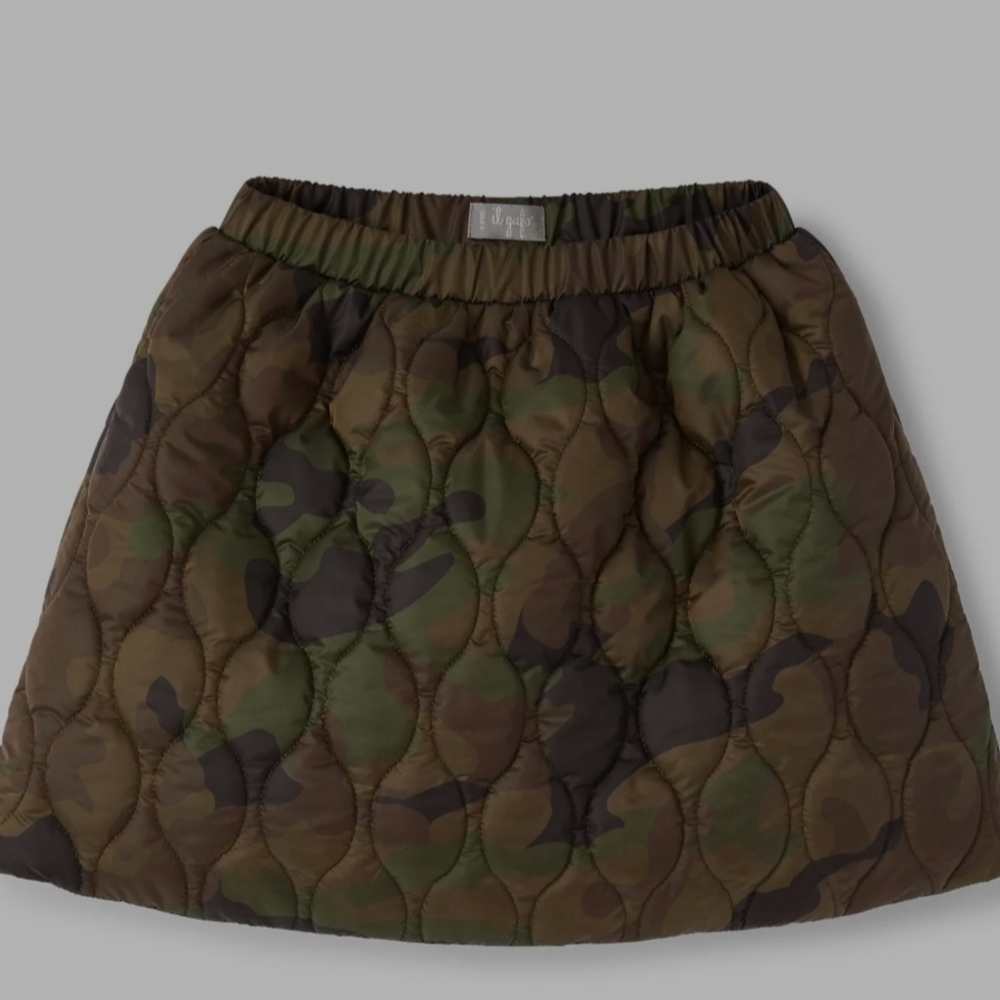 Il Gufo Green and Brown Mini Bubble Skirt Casual